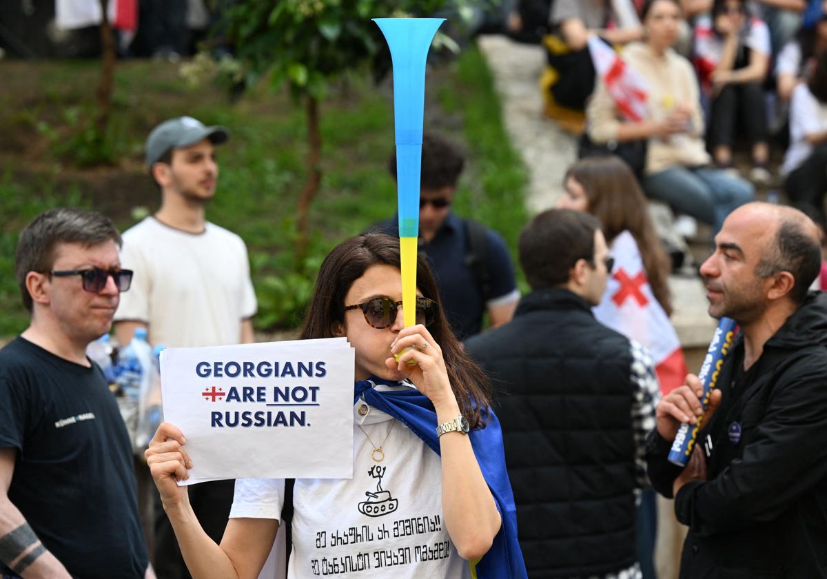 Protestas en Georgia contra la conocida como 'ley rusa'