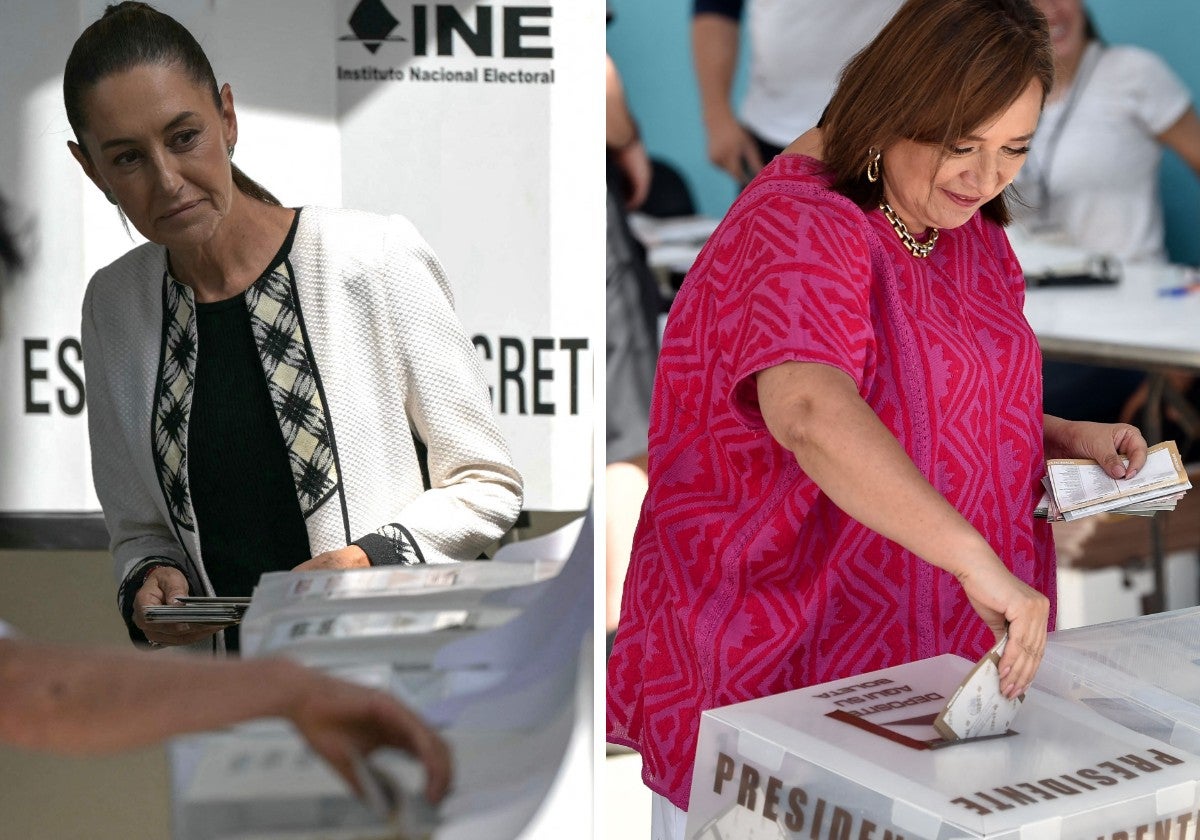 Claudia Sheinbaum y Xóchitl Gálvez, votando este domingo en Ciudad de México