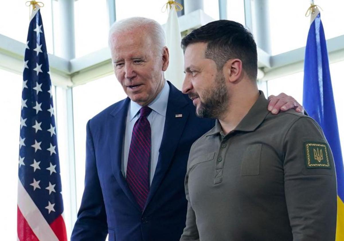 Joe Biden y Zelenski en una imagen de archivo