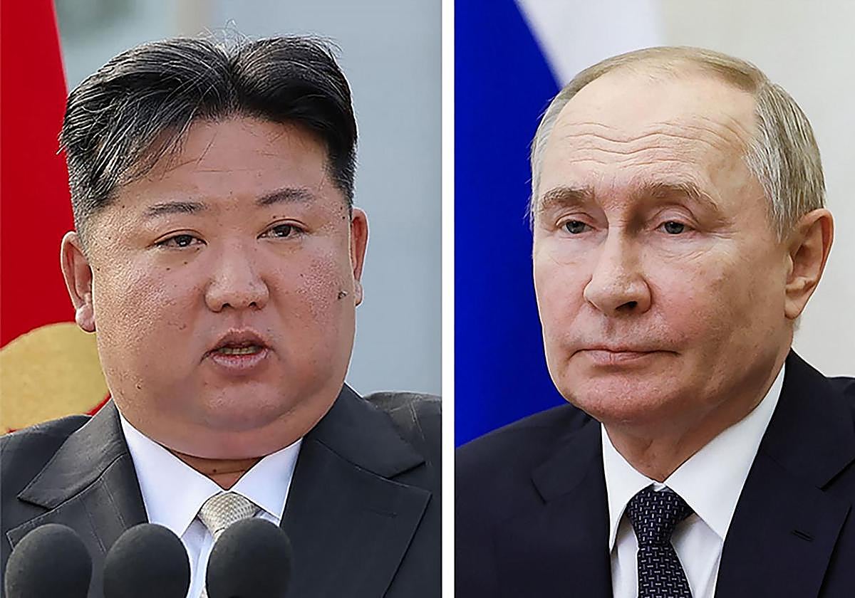 El líder norcoreano, Kim Jong Un, y el presidente de Rusia, Vladimir Putin