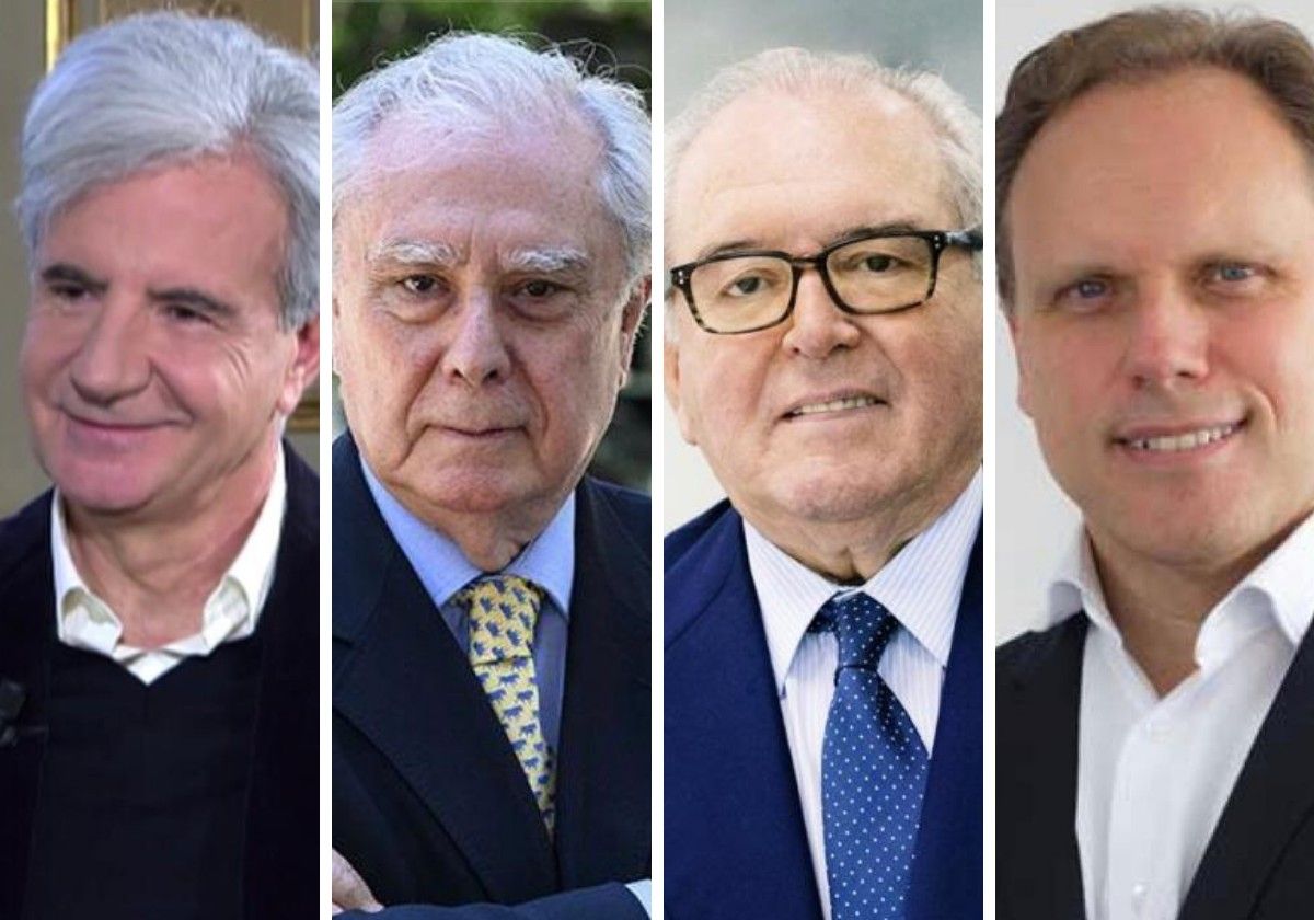 Los exministros Juan Costa y Eduardo Serra, el embajador de España Javier Rupérez y el economista Daniel Lacalle