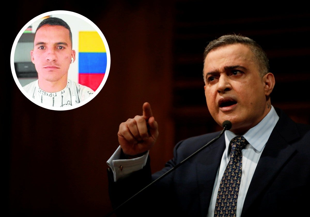 El fiscal general de Venezuela, Tarek William Saab; a la izquierda, arriba, el exteniente Ronald Ojeda