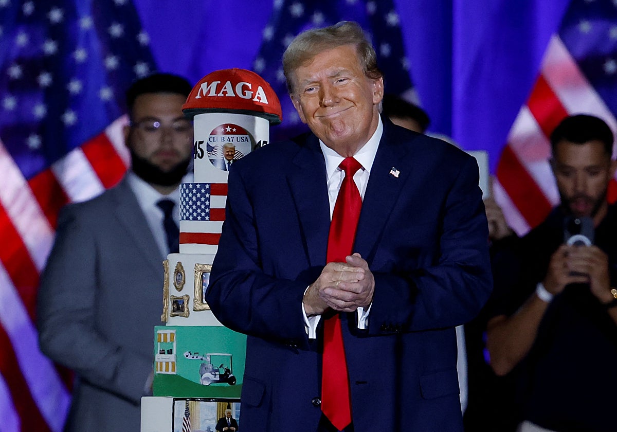 Trump en un reciente evento de campaña en Palm Beach, Florida