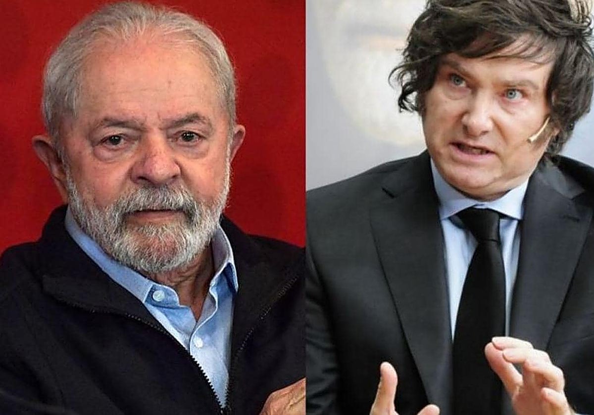 El presidente brasileño, Lula da Silva (izquierda), y su homólogo argentino, Javier Milei