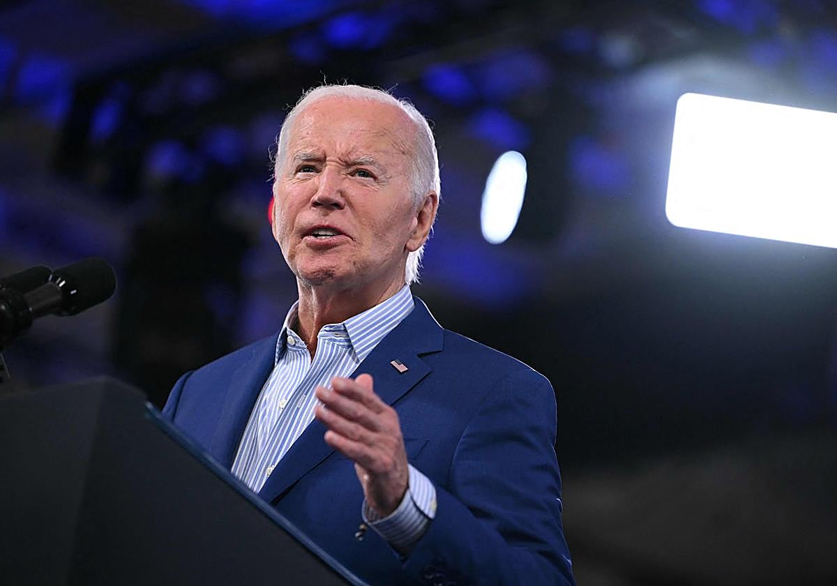El presidete de Estados Unidos, Joe Biden, en un acto en Raleigh