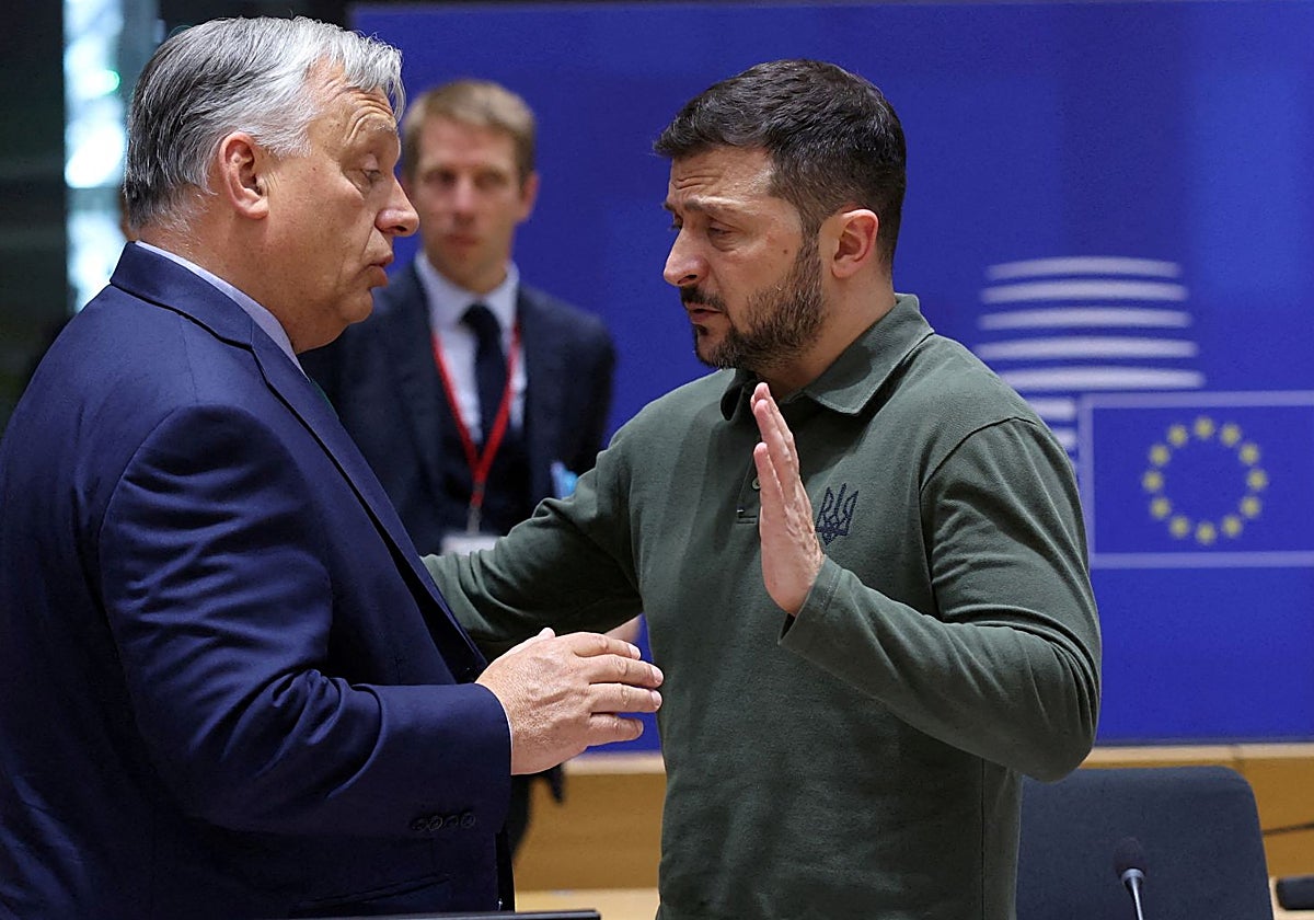 El primer ministro de Hungría, Viktor Orbán, y el presidente de Ucrania, Volodímir Zelenski