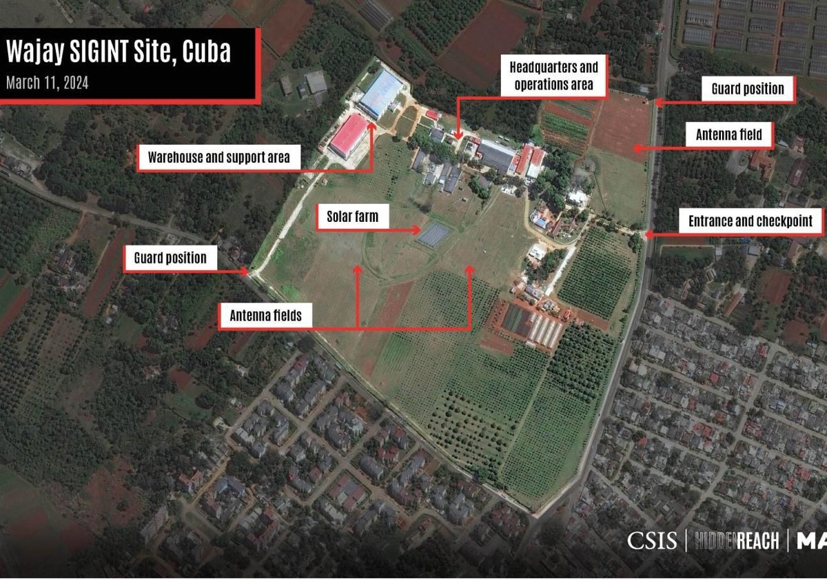 Imagen de satélite que prueba una supuesta base de espionaje china