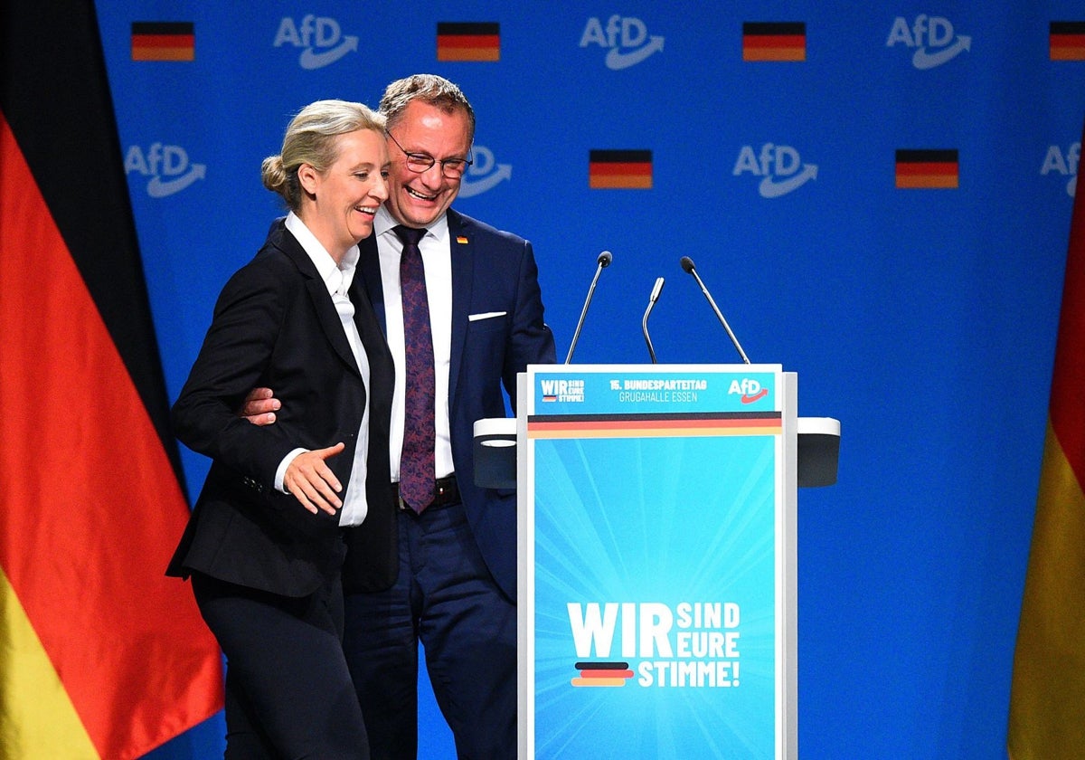 Alice Weidel y Tino Chrupalla, líderes del partido AfD