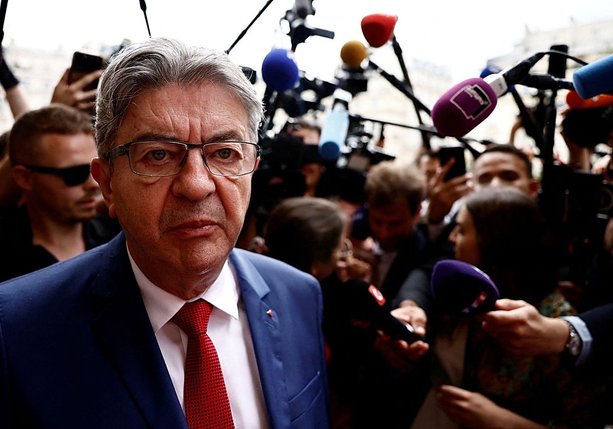 Jean-Luc Mélenchon, líder de La Francia Insumisa, partido que integra el Nuevo Frente Popular