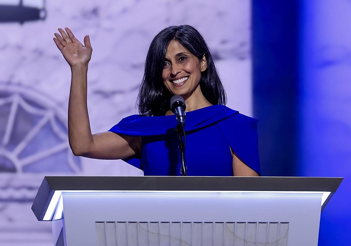 Usha Vance, durante un acto de campaña.