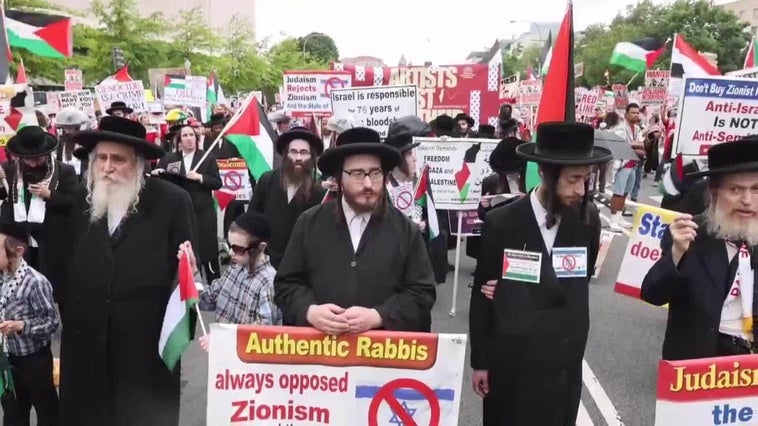 Miles de personas reciben a Netanyahu en el Congreso al grito de "Palestina libre"