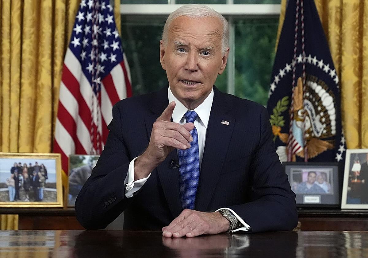 Joe Biden, desde el Despacho Oval, este miércoles