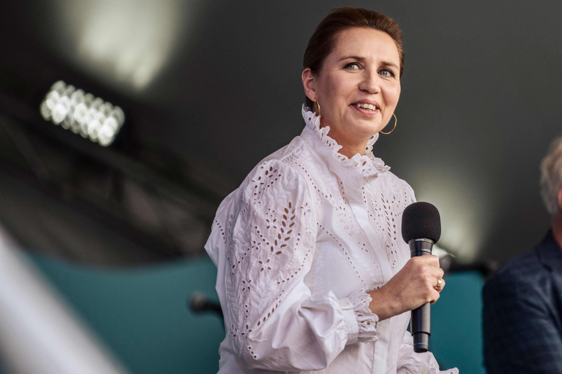 La primera ministra danesa,Mette Frederiksen, durante una comparecencia pública, imagen archivo