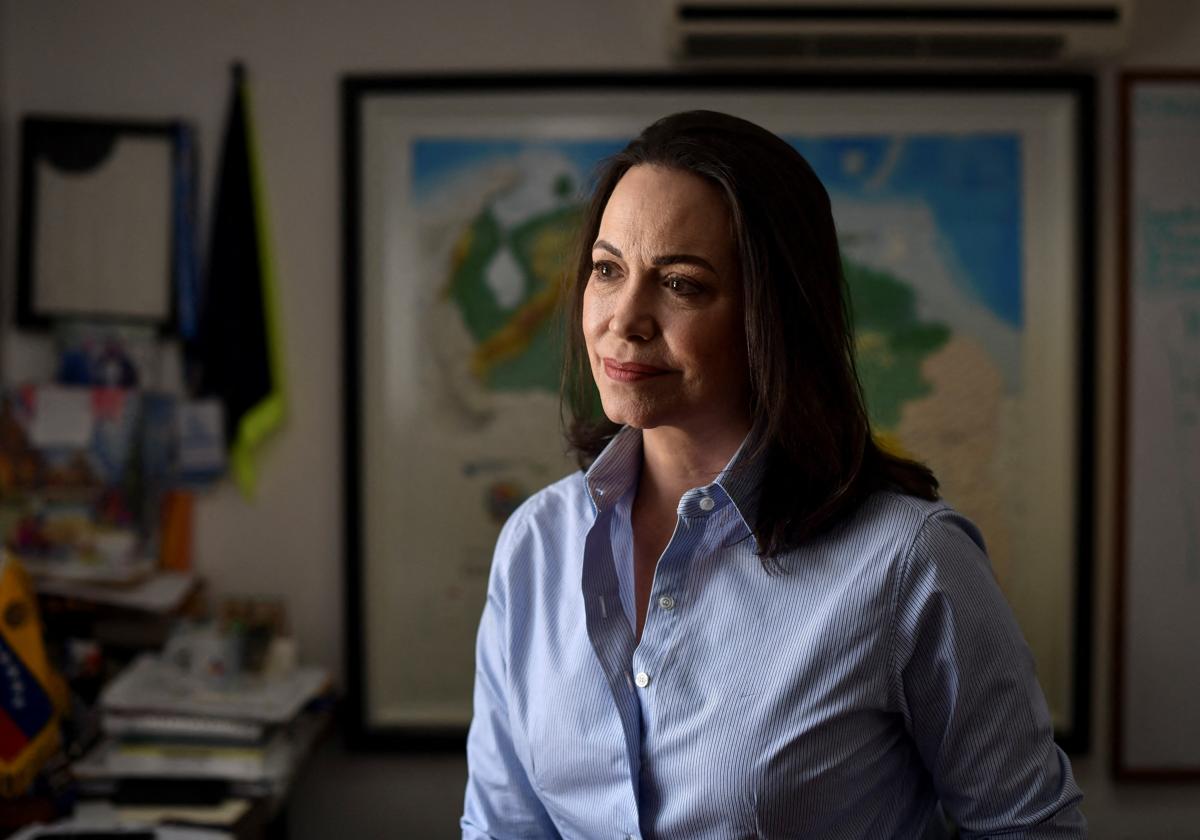 La líder de la oposición venezolana, María Corina Machado en Caracas en 2023