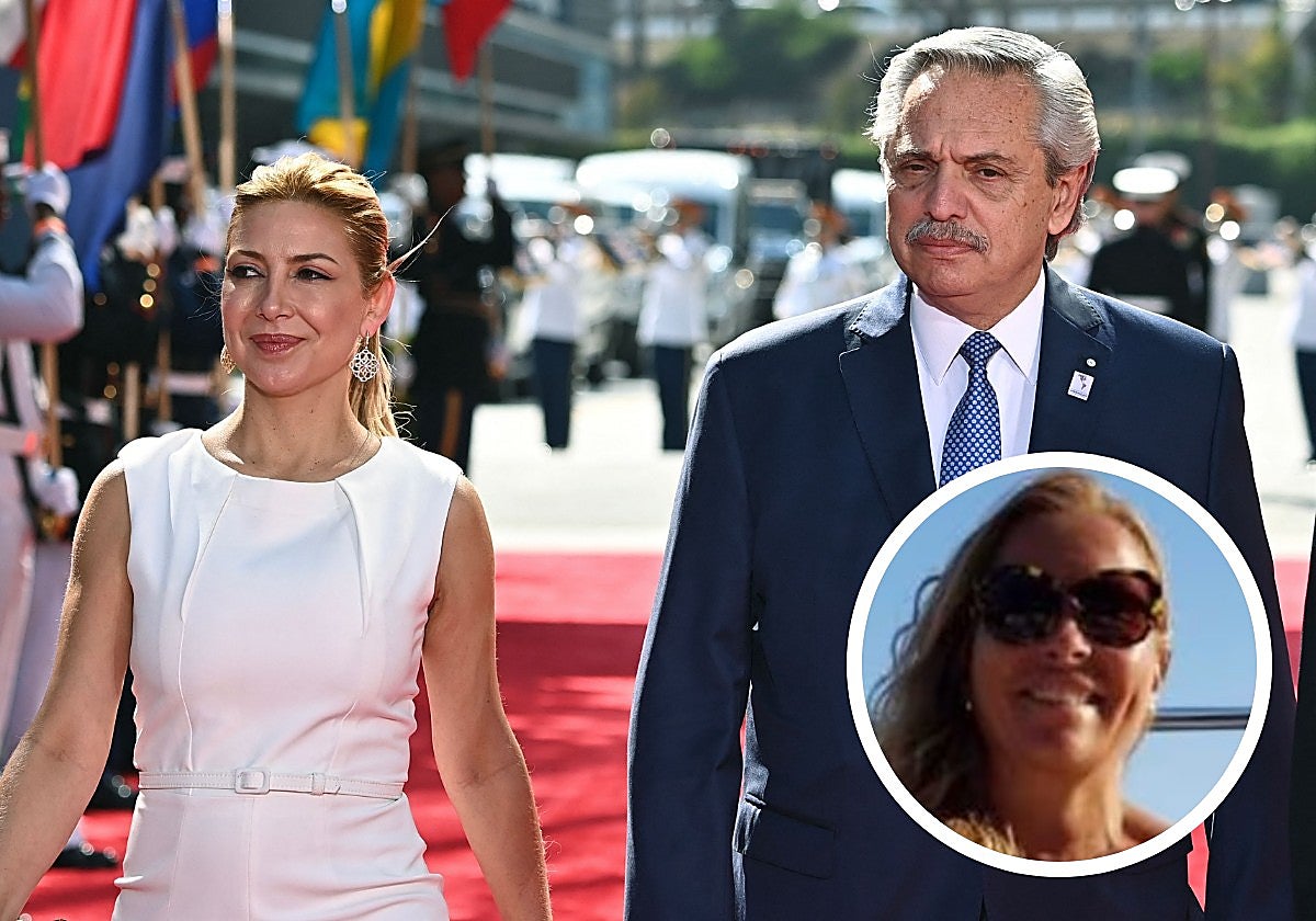 Alberto Fernández y Fabriola Yáñez, cuando aún eran pareja; abajo a la derecha, María Cantero