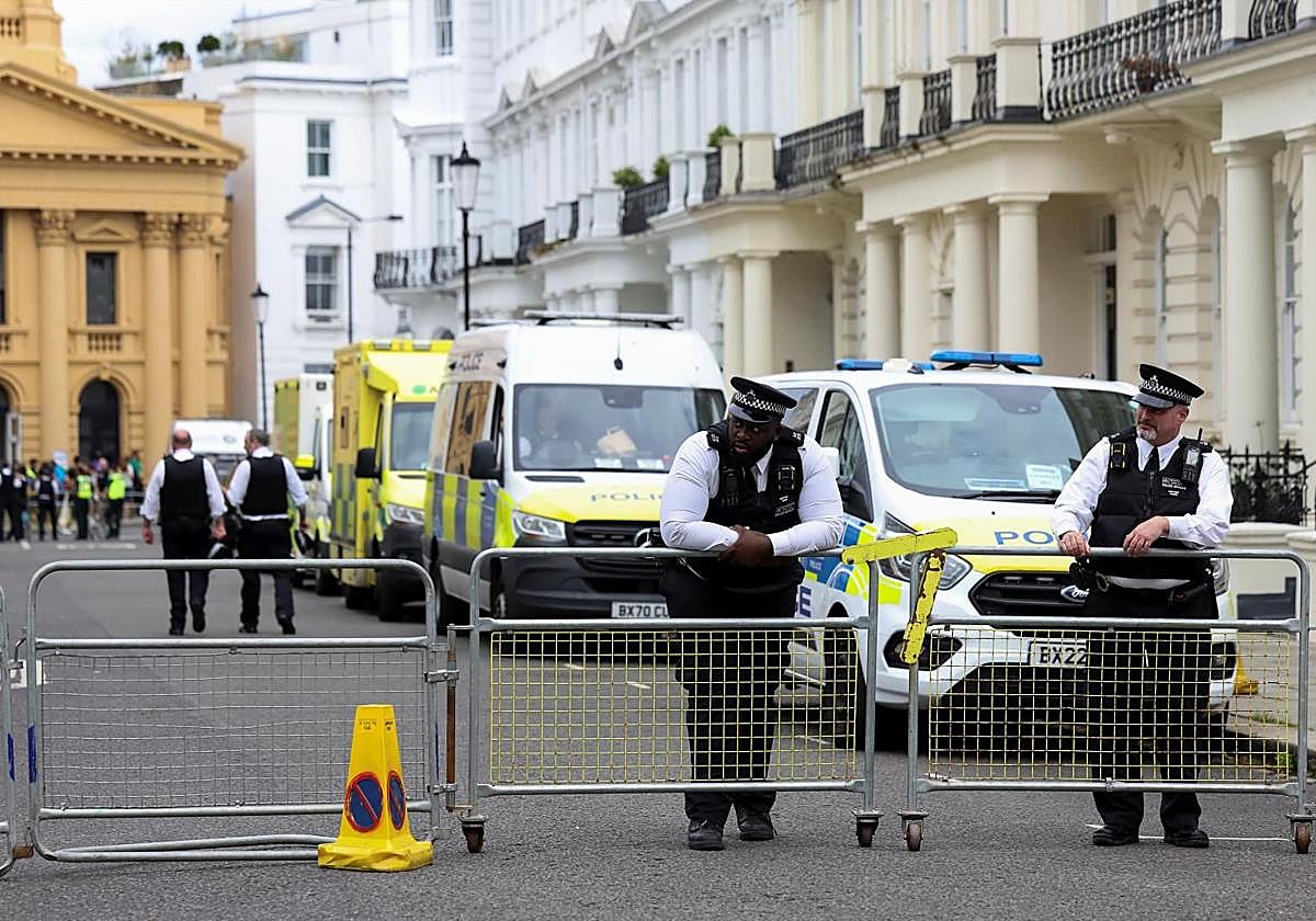 Agentes de Policía durante el carnaval de Notting Hill, en Londres