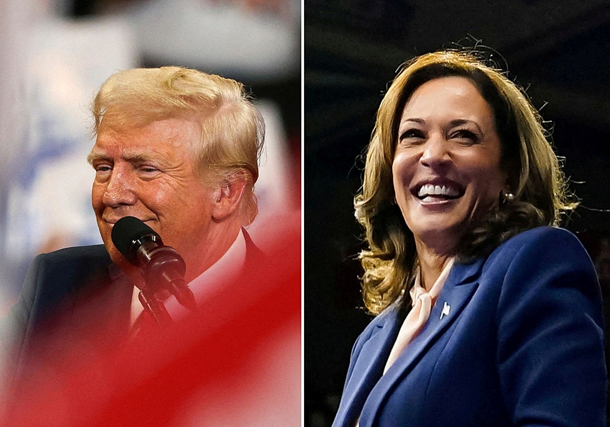Donald Trump y Kamala Harris, aspirantes a la Presidencia estadounidense. En vídeo, fragmento del discurso de Harris en la convención demócrata.