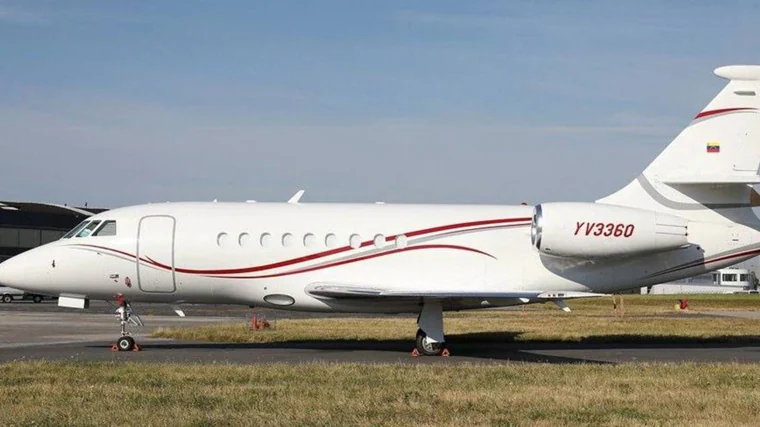 Avión de la vicepresidenta Delcy Rodríguez en Madrid