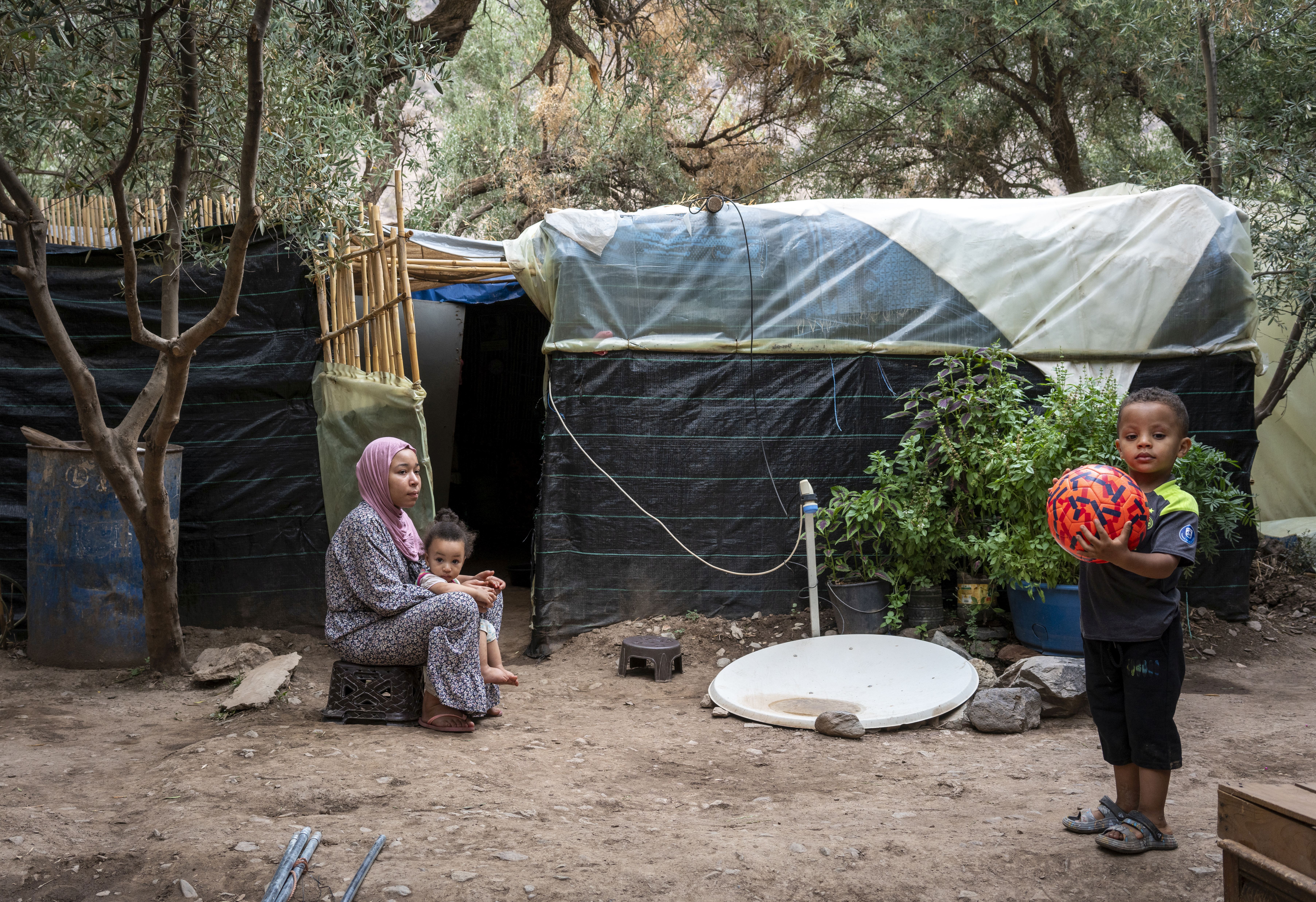 La vida en los campamentos improvisados