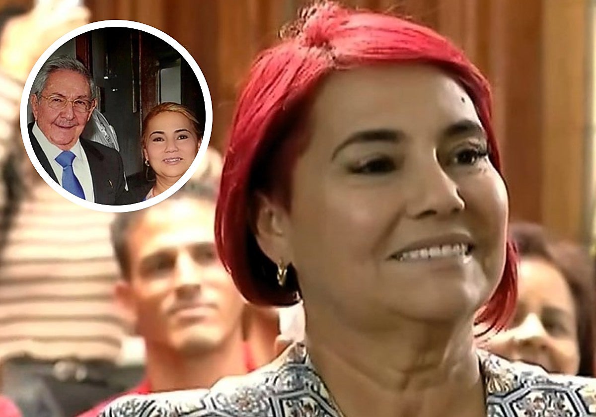 La nueva ministro de Turismo de Venezuela, la cubana Leticia Gómez Hernández; arriba, con Raúl Castro