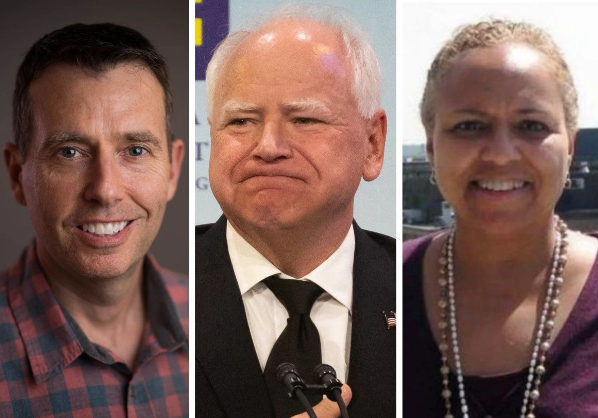 De izquierda a derecha, David Plouffe, Tim Waltz y Tina Flournoy