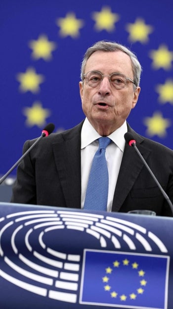 El exprimer ministro italiano y economista Mario Draghi presenta su plan a la Unión Europea