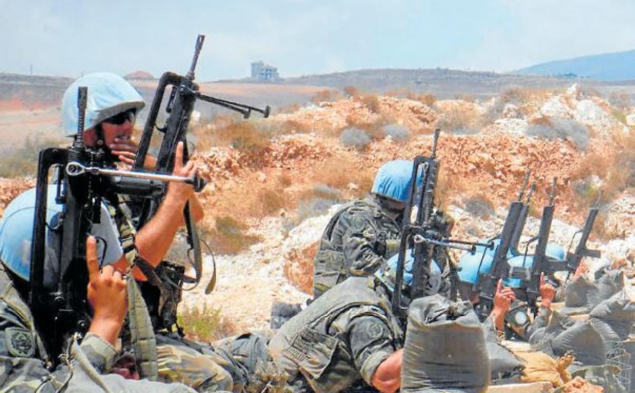 Tropas españolas destacadas en la frontera de Israel y el Líbano como parte del destacamento de UNIFIL