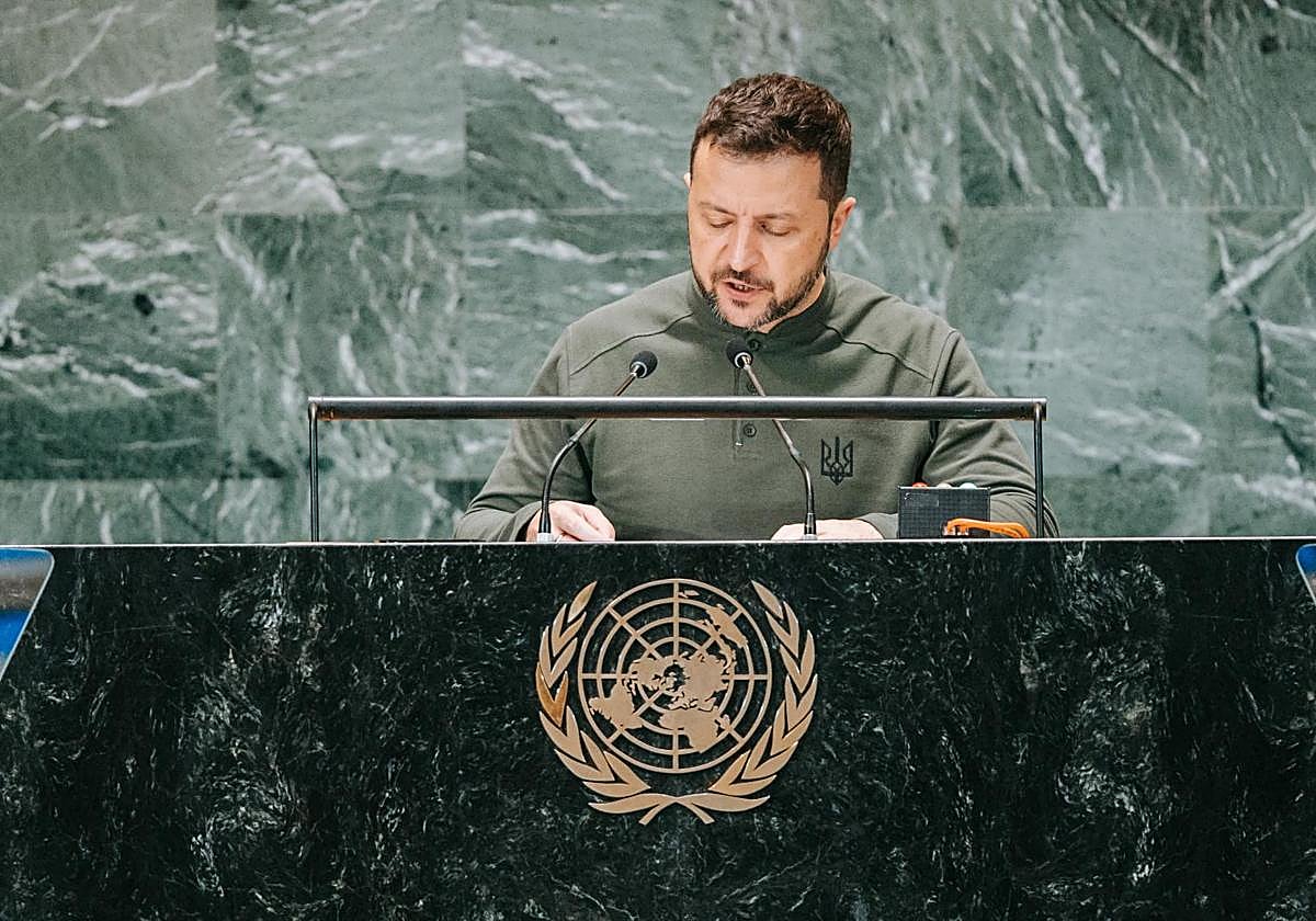Volodimir Zelenski en la ONU este lunes