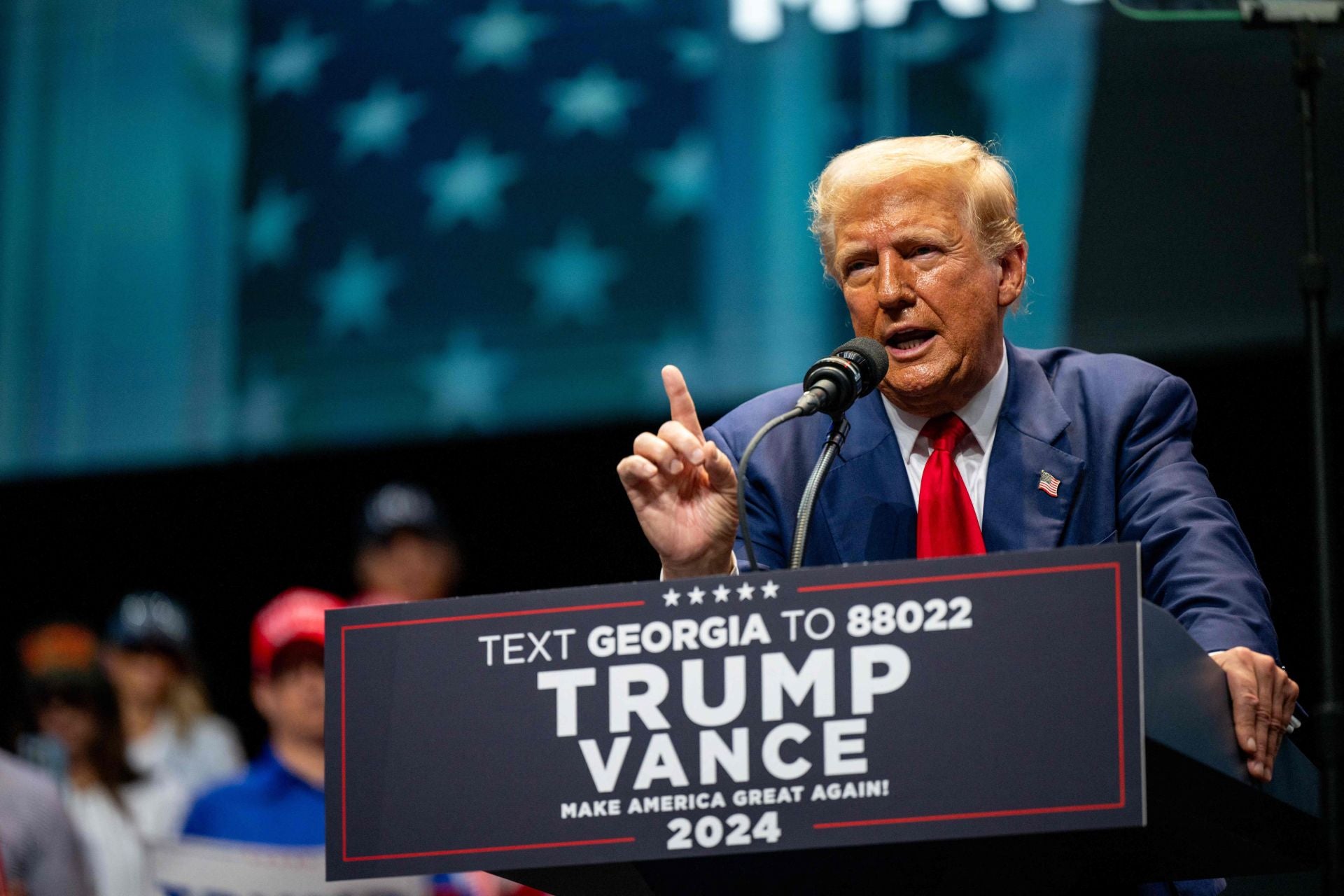 Donald Trump durante un meeting en Georgia, EE.UU.