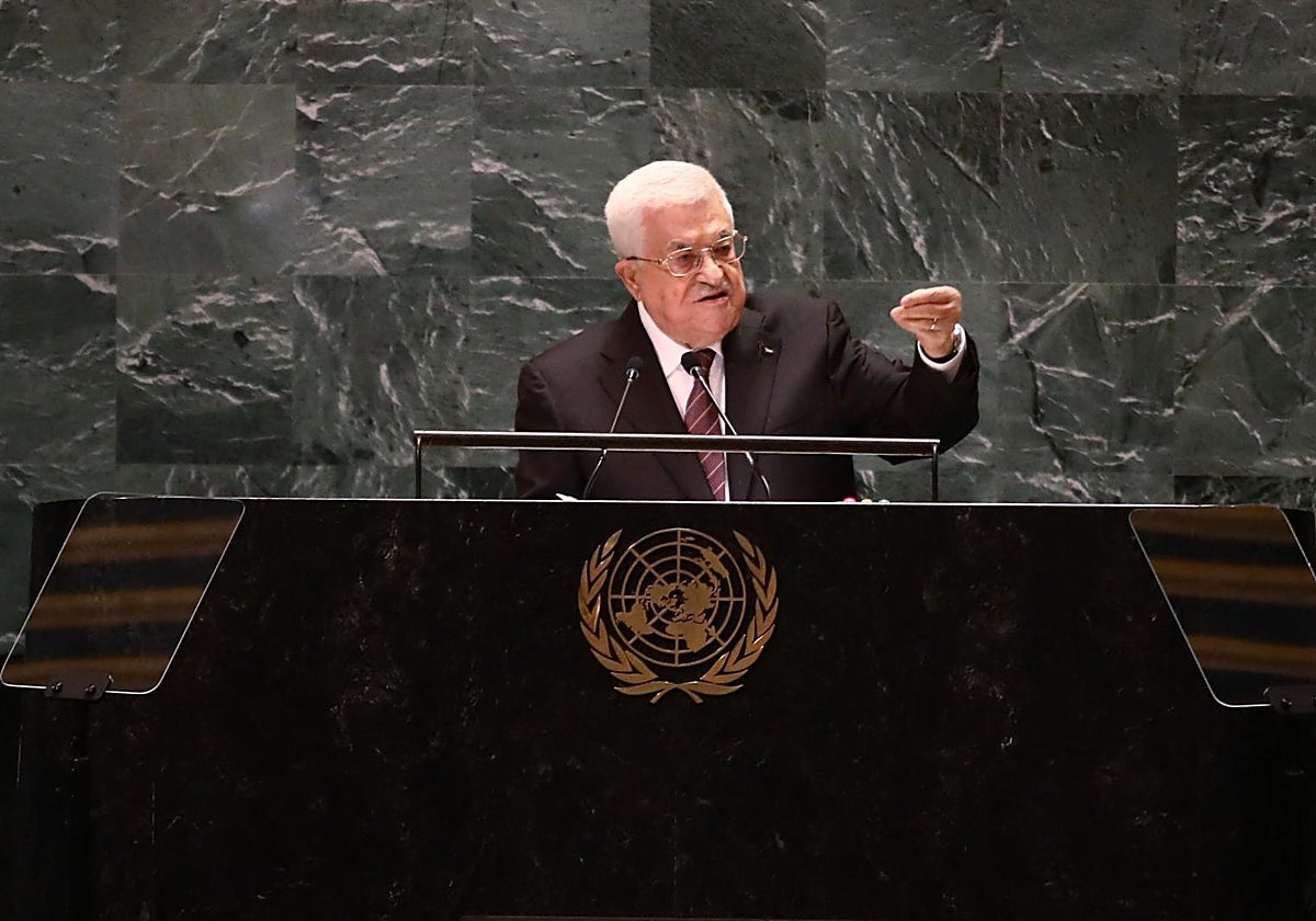 Mahmoud Abbas, durante su intervención en la Asamblea Nacional de la ONU este jueves