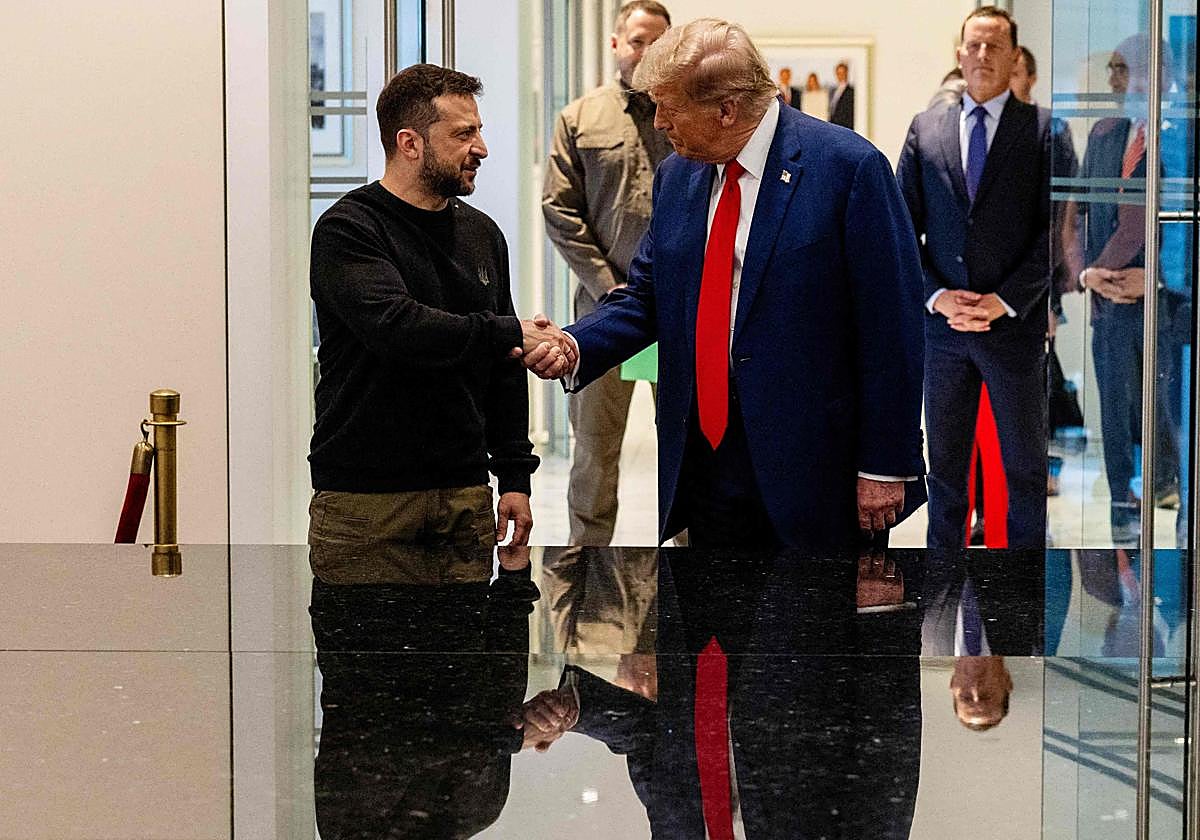 El expresidente de Estados Unidos Donald Trump y el presidente ucraniano, Volodímir Zelenski