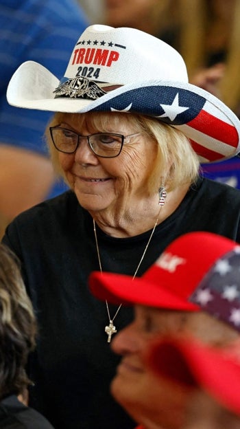 Una seguidora de Trump en un acto en Míchigan