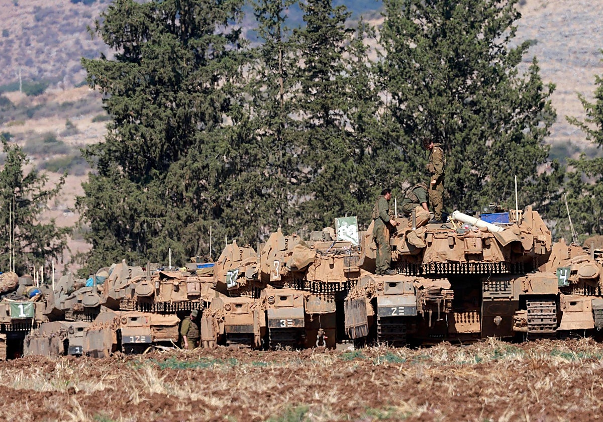 Despliegue de tropas israelíes en las proximidades de la frontera con el Líbano
