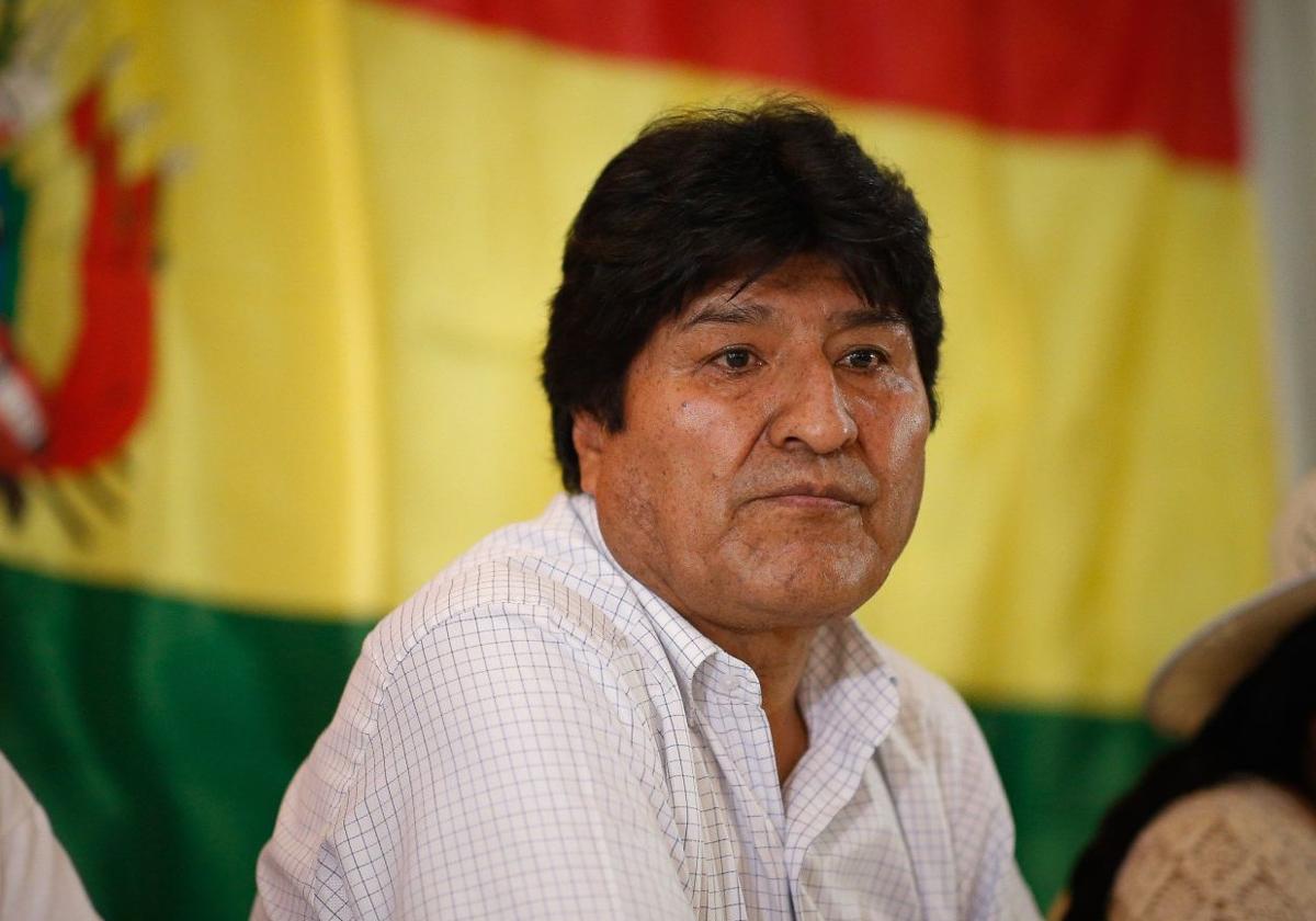 El expresidente de Bolivia Evo Morales preside una reunión del Movimiento al Socialismo.