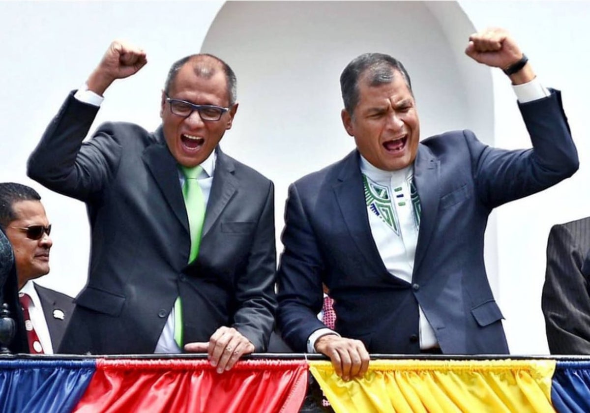 El exvicepresidente Glas (izquierda) y el expresidente de Ecuador Rafael Correa