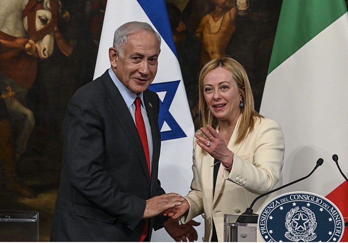 Netanyahu y Meloni, juntos en Roma, en una foto de archivo