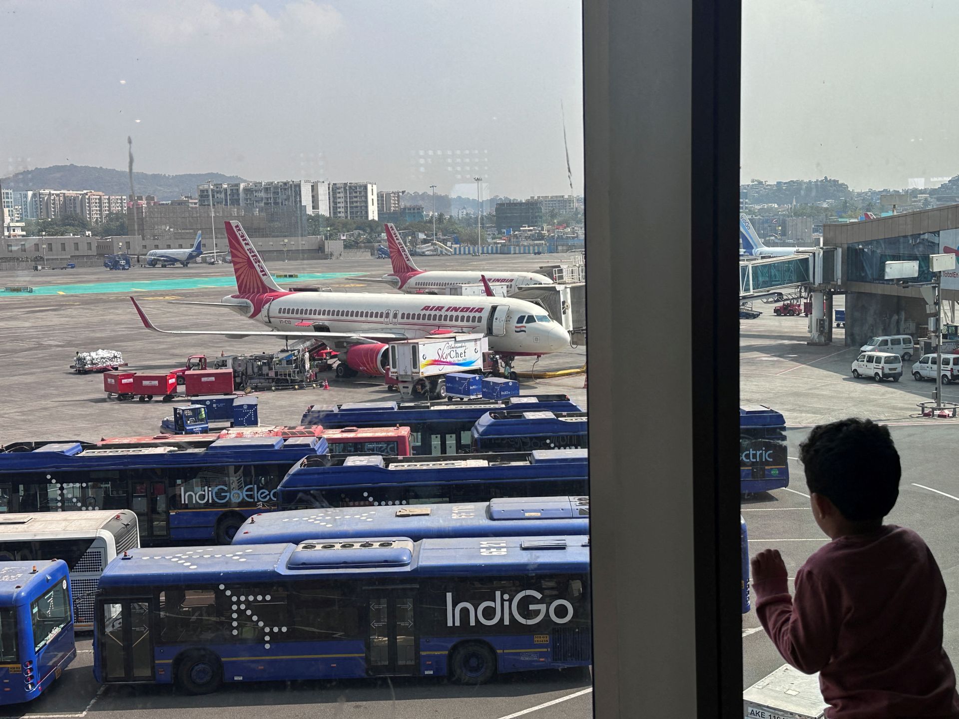 Uno de los aviones estacionados en un aeropuerto indio