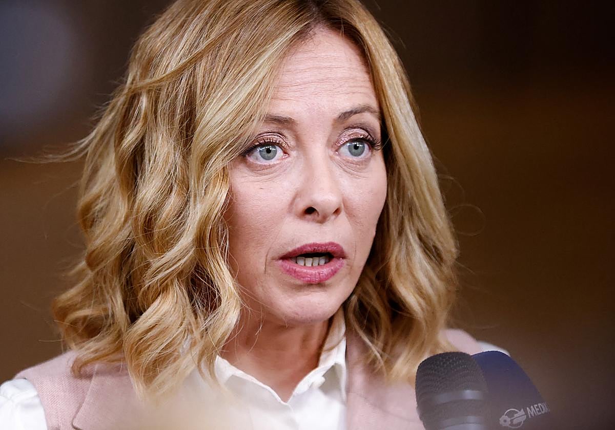 Giorgia Meloni retratada en bruselas, el pasado miércoles