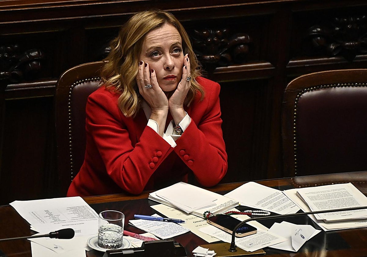 Meloni en una reciente sesión en la Cámara de los Diputados