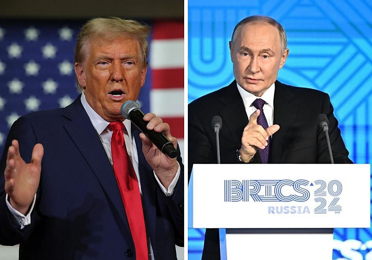El expresidente de EE.UU., Donald Trump, y el presidente de Rusia, Vladimir Putin