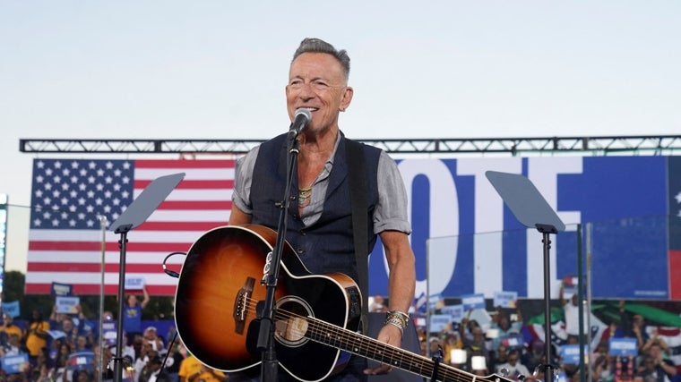 Bruce Springsteen en el concierto en apoyo a Kalama Harris