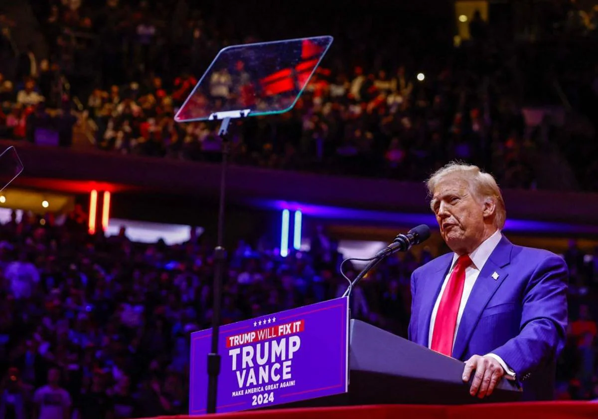 Donald Trump en un mitn de campaña en el Madison Square Garden