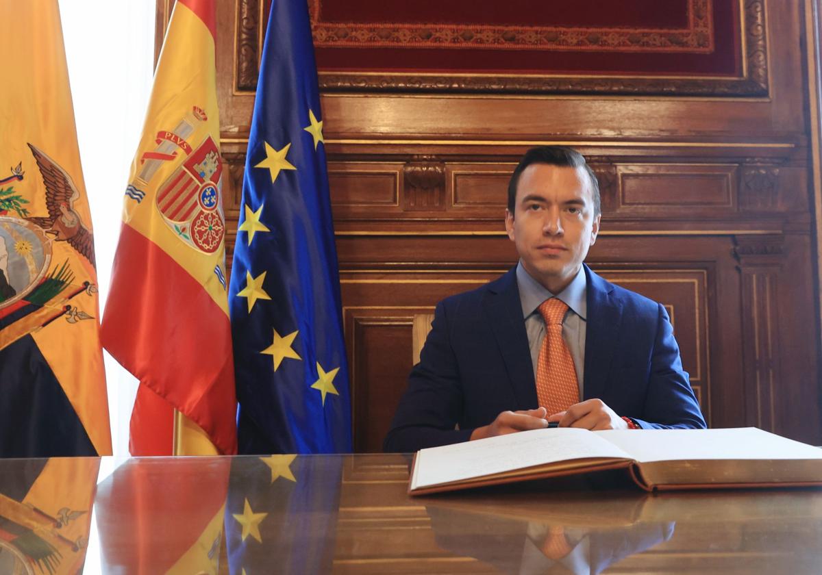 Daniel Noboa, durante un acto.