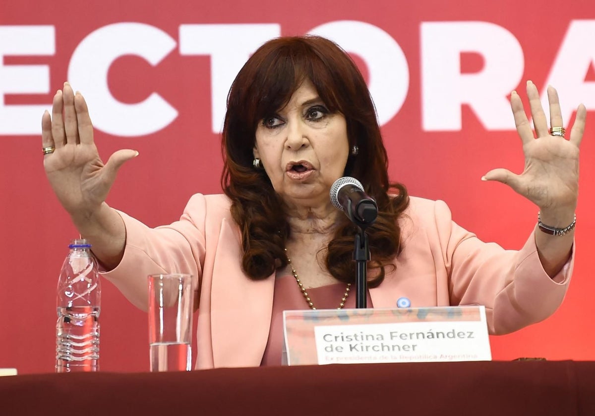 Cristina Fernández de Kirchner en una intervención en Ciudad de México, el pasado verano