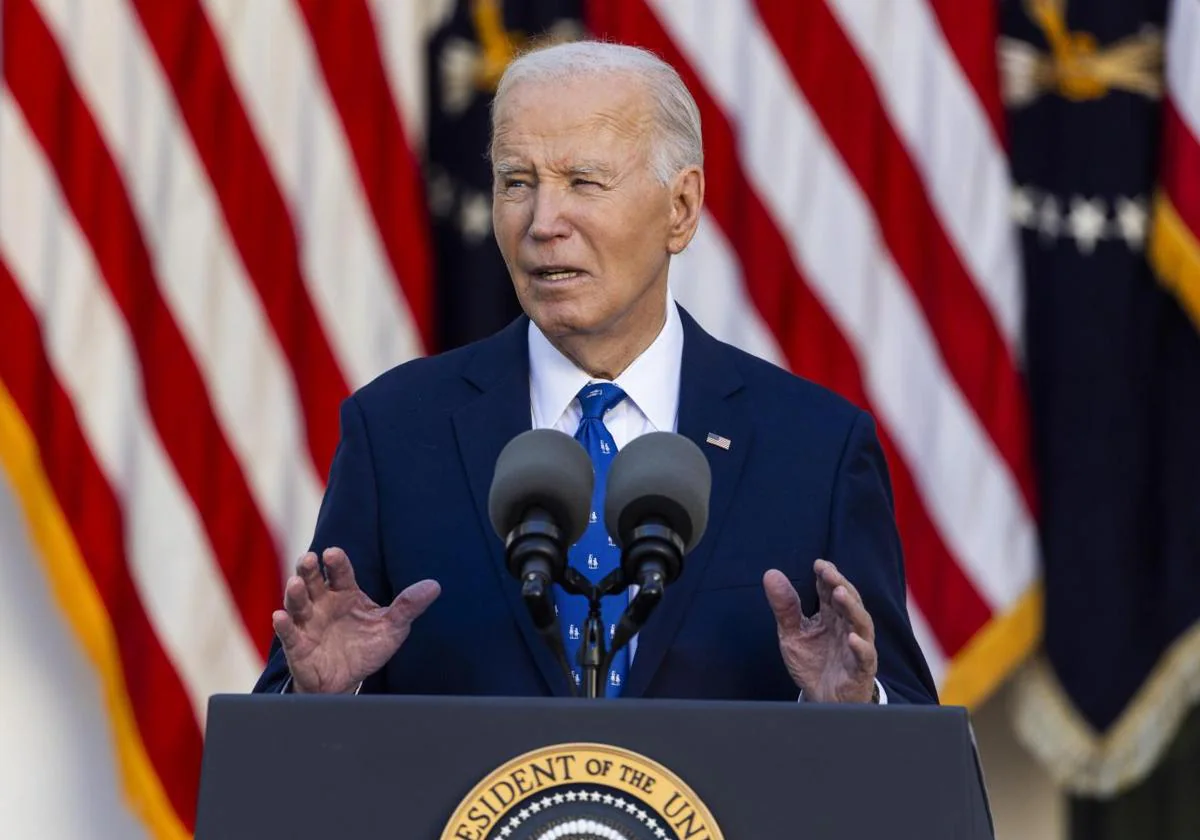 El presidente de EE.UU., Joe Biden, durante su comparecencia después de que Israel anunciara un alto el fuego con Hizbolá