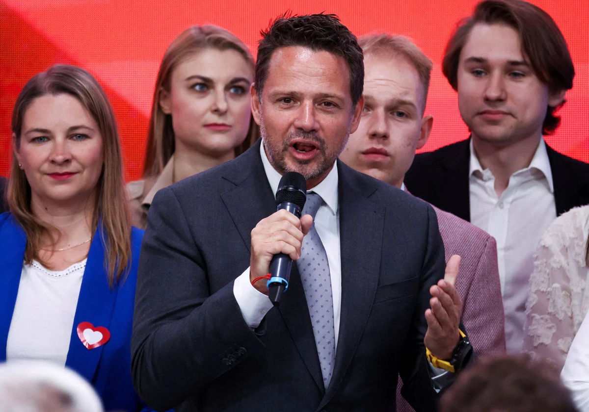 El alcalde de Varsovia Rafal Trzaskowski, tras los resultados de las encuestas de las elecciones al Parlamento Europeo