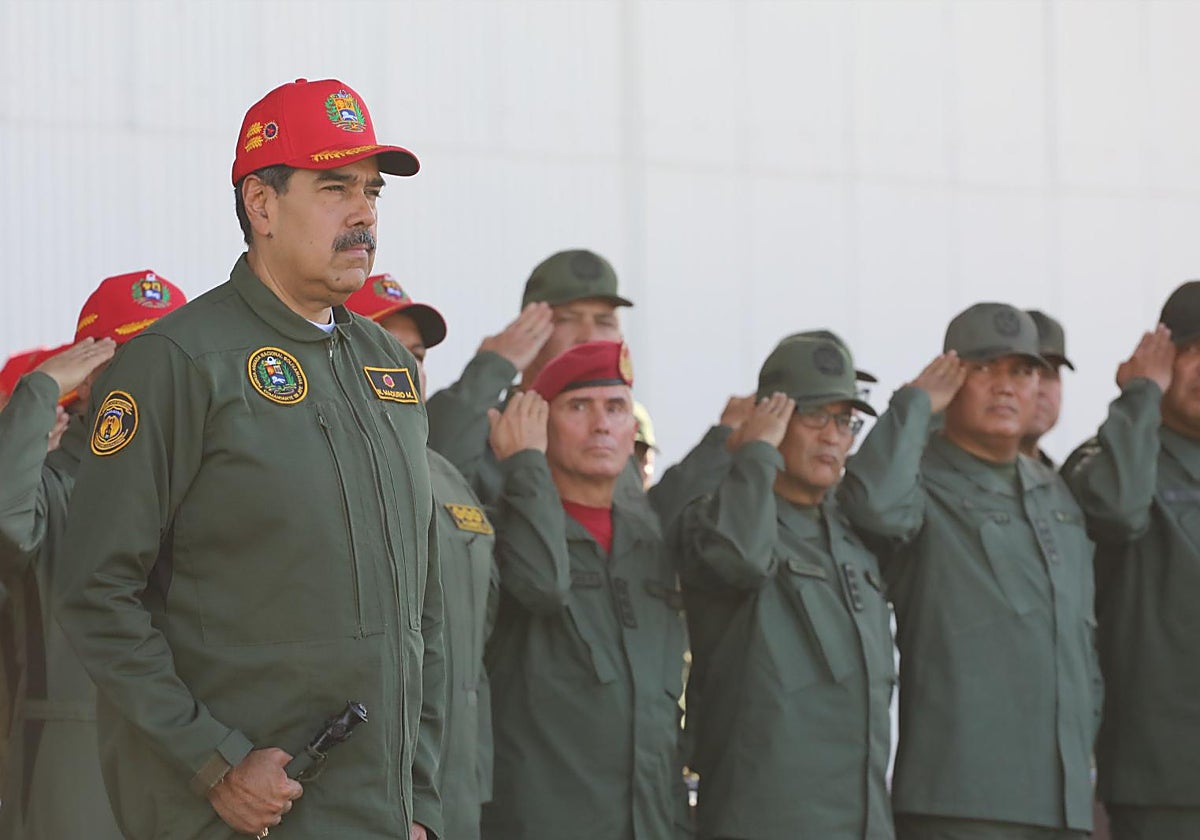 Nicolás Maduro en un acto con militares este miércoles, en Palo Negro, Estado Aragua (Venezuela)