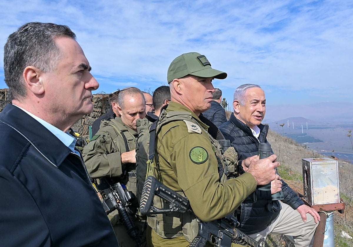 El primer ministro israelí, Netanyahu, visita la frontera con Siria