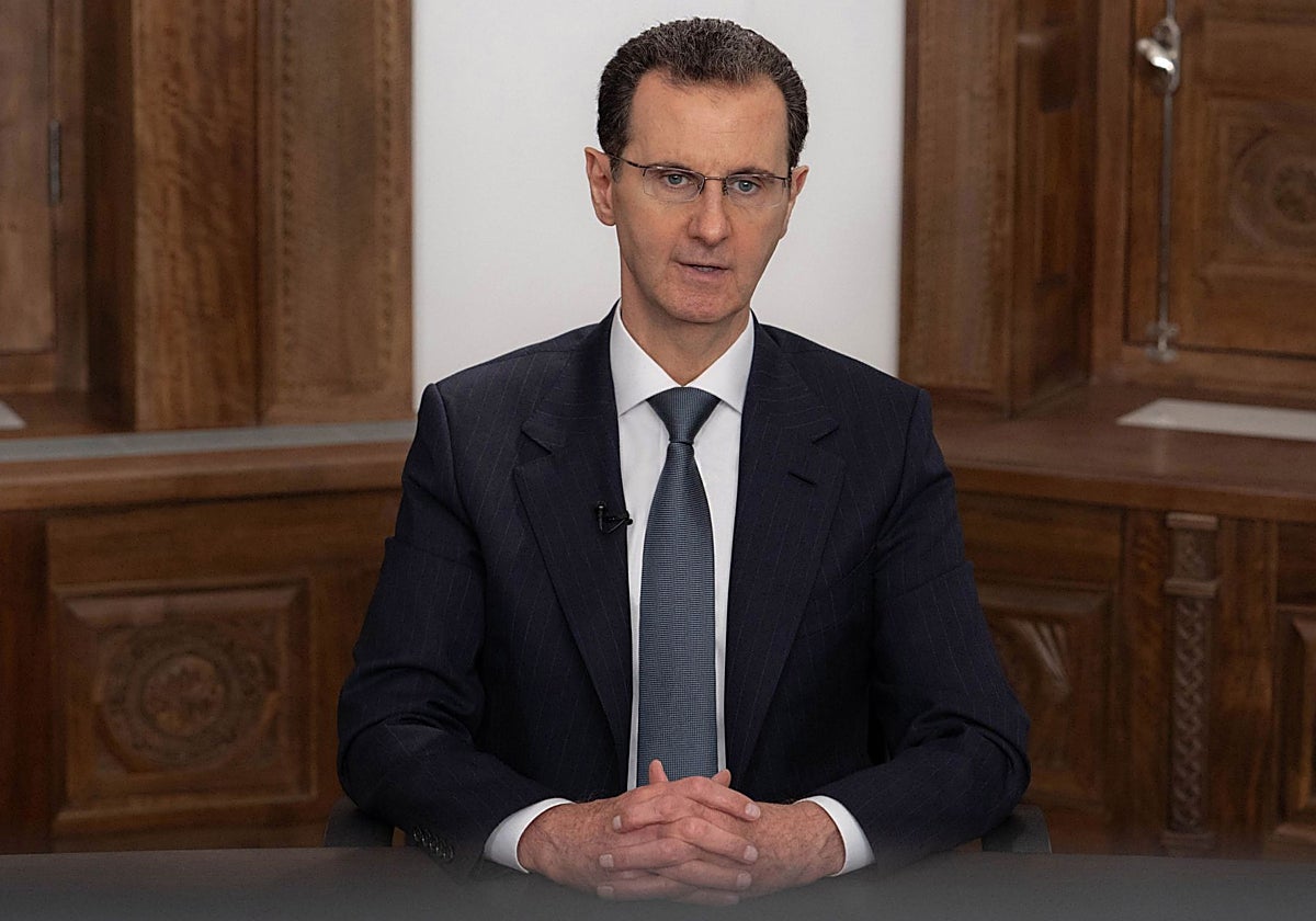 El expresidente sirio, Al Assad, pronuncia un discurso, en una foto de archivo