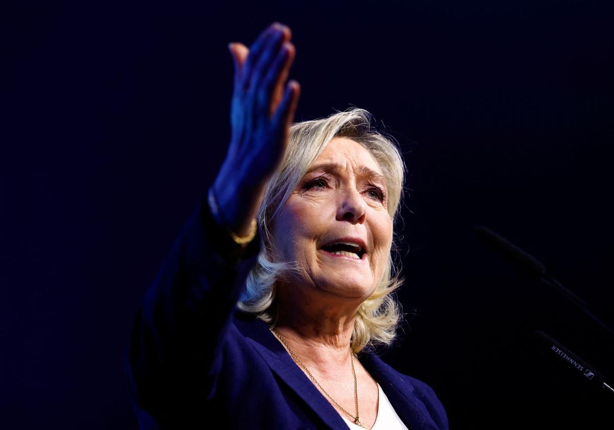 Marine Le Pen en un mitin en Etrepagny (Francia), el pasado fin de semana